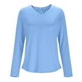 thumbnail image 3 of Women's Long Sleeve T Shirts V-Neck UPF 50+ UV Sun Shirt Quick Dry Performance Tees Workout Athletic Tops, 3 of 5