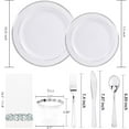 thumbnail image 3 of 350PCS Silver Plastic Dinnerware Set for 50 Guests - Silver Plastic Plates Disposable for Party Include 50 Dinner Plates,50 Dessert Plates,50 Forks,50 Knives,50 Spoons,50Cups,50 Napkins, 3 of 12