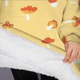 thumbnail image 3 of Oversized Wearable Blanket Hoodie,Red Mushroom Small Yellow Pattern Sherpa Blanket Hoodie with Super Pockets,Super Warm Fuzzy Pullover for Women & Men, 3 of 6