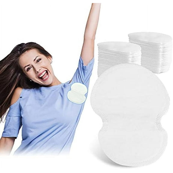 100 Pcs Armpit Sweat Pads, Underarm Sweat Pads for Women and Men Pure Cotton Disposable Underarm Pads, Sweat Absorption Comfortable, Extra Adhesive Unflavored