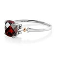 thumbnail image 4 of Gem Stone King 925 Sterling Silver and 10K Rose Gold Red Garnet Women Ring (2.40 Cttw, Cushion Checkerboard 8MM, Gemstone Birthstone, Available in Size 5, 6, 7, 8, 9), 4 of 6
