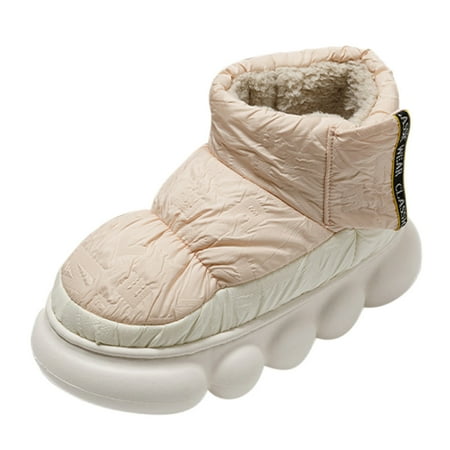 

Women Slippers Couple Simple Solid Color Thick Bottom Padded Warm Home Indoor Soft Bottom Non Slip Large Size 6.5