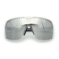 thumbnail image 2 of Xloop Mens Large Shield USA American Flag Print MTB Rectangle Sunglasses White Clear - Silver Mirror, 2 of 8