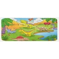 thumbnail image 1 of Cartoon Kitchen Mat, Style Animals in Prehistoric Scene Meadow Trees and Flowers, Plush Decorative Kitchen Mat with Non Slip Backing, 47" X 19", Pale Coffee Lime Green, by Ambesonne, 1 of 1