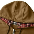 thumbnail image 6 of Makaor Mens Barn Jackets Hooded Coat Plaid Big and Tall Zip up Long Sleeve Outerwear Fall Winter Tops Clothes Pockets, 6 of 7