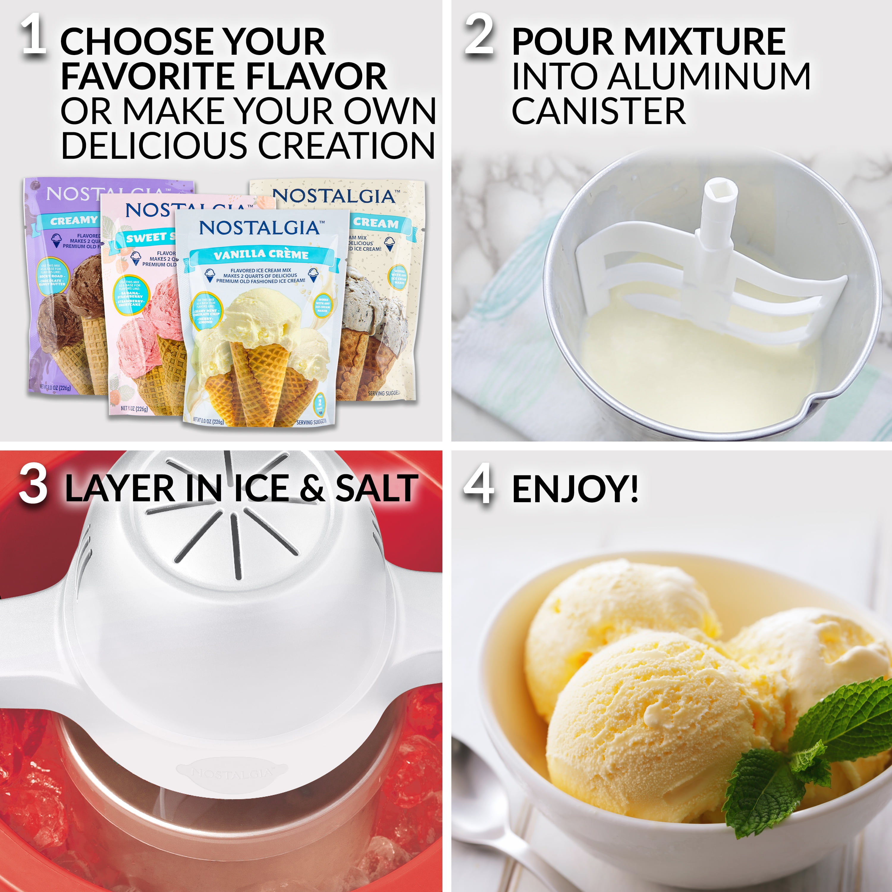 4-Quart Electric Ice Cream Maker with Easy-Carry Handle — Nostalgia Products