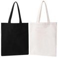 thumbnail image 3 of Bolsa de compras grande de lona, bolso plegable Unisex de algodón ecológico, diseño en blanco, logotipo personalizable, 10 Uds., 3 of 4