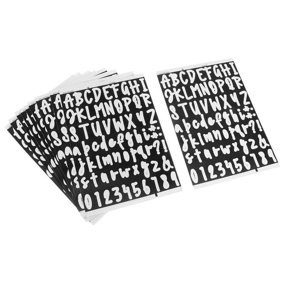 10 Sheets Letter Label Sticker Vinyl Letters Waterproof Stickers White