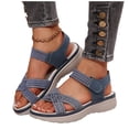 thumbnail image 6 of Bkhluea Women Woven Strap Sandals Wedge Platform Slide Shoes Summer Casual Daily Walking Beach Vacation Shopping Stylish Non Slip Flexible, 6 of 7