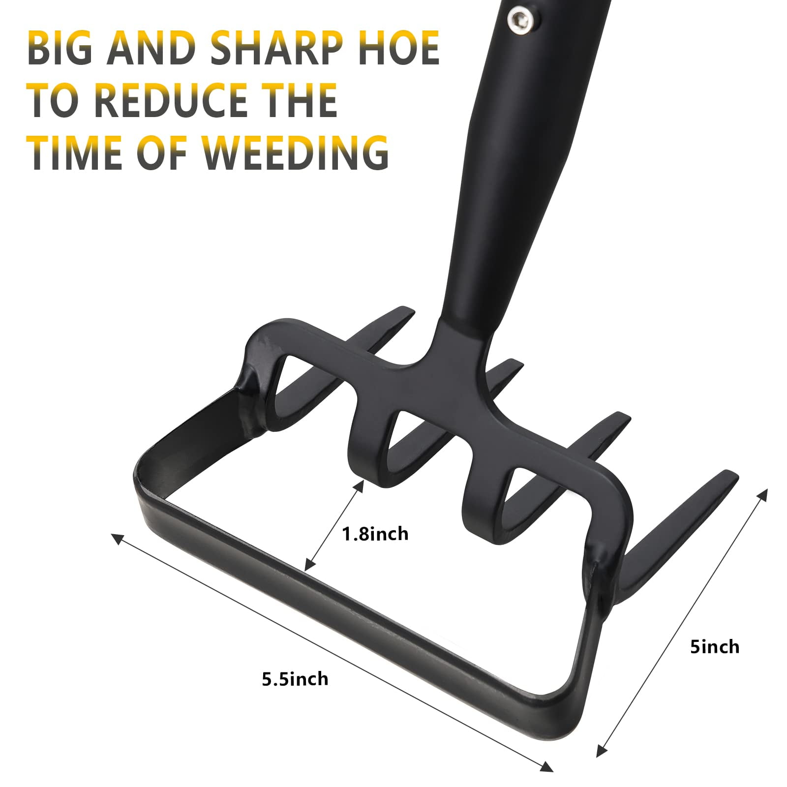 72 inch Garden Hoe, Stirrup Hoe and Cultivator Garden Tool, Heavy Duty Hula Hoe Weeding Gardening Hand Tools