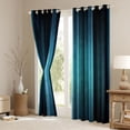 thumbnail image 3 of Homewish Abstract Ombre Stripes Curtains Pack of 2 (42x84 Each),Modern Abstract Geometric Curtains Blackout,Blue Black Lines Bedroom Curtains For Adults,Breathable Home Decor, 3 of 6