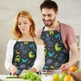 thumbnail image 4 of DarkBlue Cartoon Dinosaurs Text Pattern Apron-Garden Aprons for Women with Pockets-Cotton Linen Waterproof Kitchen Cooking Gardening Aprons Adjustable for Kitchen,Cooking,BBQ and Salon 33x27 Inch, 4 of 4