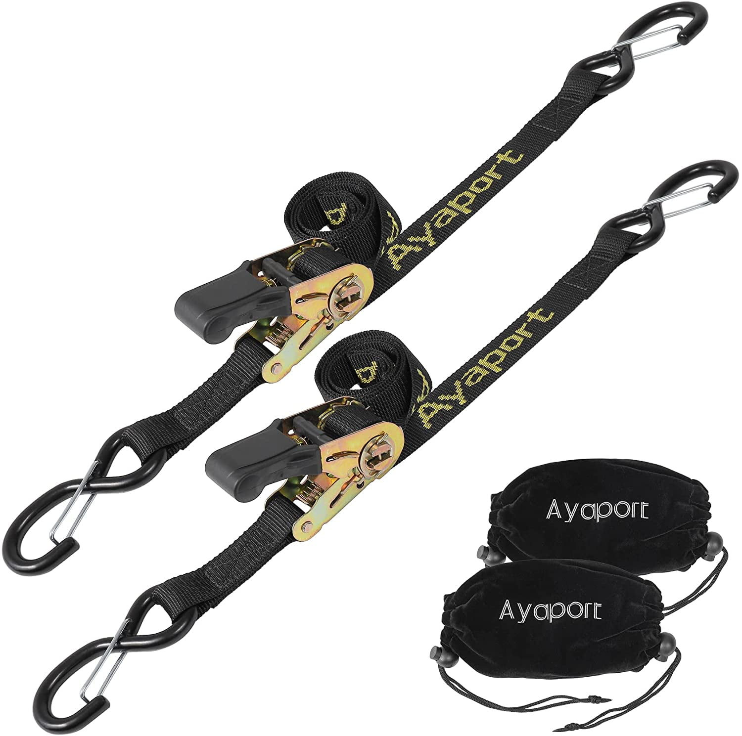 Durable Ratchet Straps 2'' x 20' Heavy Duty Kayak Bike Boat Cargo 11000lb 4 Pack 