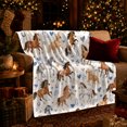 thumbnail image 3 of Playful Horse Watercolor Pattern Hearts Horseshoes, Rustic Farmhouse Horse Scene, Warm Flannel Blanket for Ranch House and Living Room, Horse Lovers Housewarming Gift, Rustic Home Decor, 3 of 9