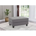 thumbnail image 4 of Contemporary Home Living Faux Leather Upholstered Storage Ottoman - 37" - Gray, 4 of 6