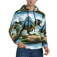 thumbnail image 2 of Fotbe Men's Hoodie with Lake Forest Dinosaur A Pattern - Kangaroo Pocket Pullover Hooded Sweatshirt, Perfect for Daily Wear, Travel, and Home-4X-Large, 2 of 7