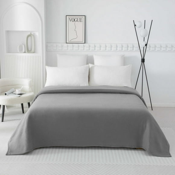 Mainstays Microfleece Blanket Gray DQ