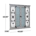 thumbnail image 5 of DecMode Beige Wooden Window Shutter Scroll Wall Decor with Metal Scrollwork Relief, 5 of 14