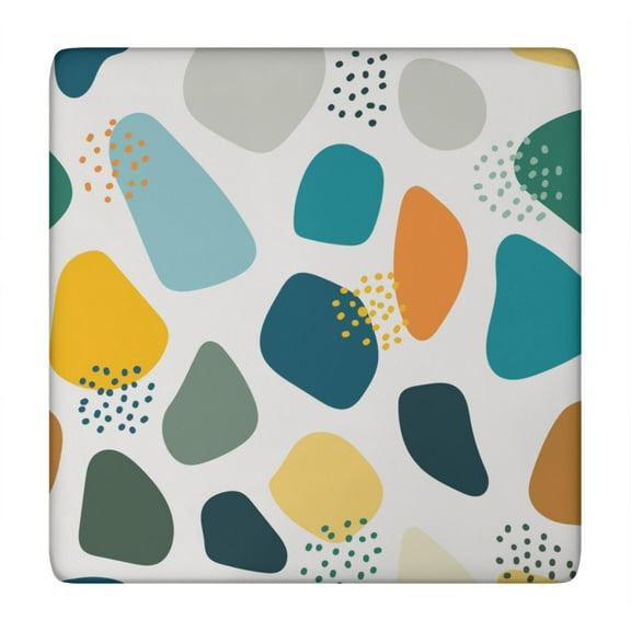Psychedelic Art Tablecloth with Retro Vintage Abstract and Geometric Designs, Colorful Tie Dye, Rainbow Gradient, Modern Stylish Chic Decor