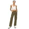 thumbnail image 2 of Cali1850 Women’s Casual Cargo Pants Straight Leg Multi Pockets Streetwear Trousers, 2 of 6