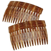 Camila Paris CP2942 French Hair Side Comb, Small Tortoise Shell, French Twist Hair Combs Decorative, Strong Hold Hair Clips for Women Bun Chignon Up-Do Styling Girls Hair Accessories, Made in France