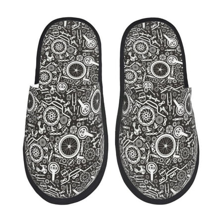 Balery Bicycles Parts Slient Indoor Furry Fleece Comfort House Shoes Soft Non-Slip Home Shoes Cotton slippers House Slippers-- Medium