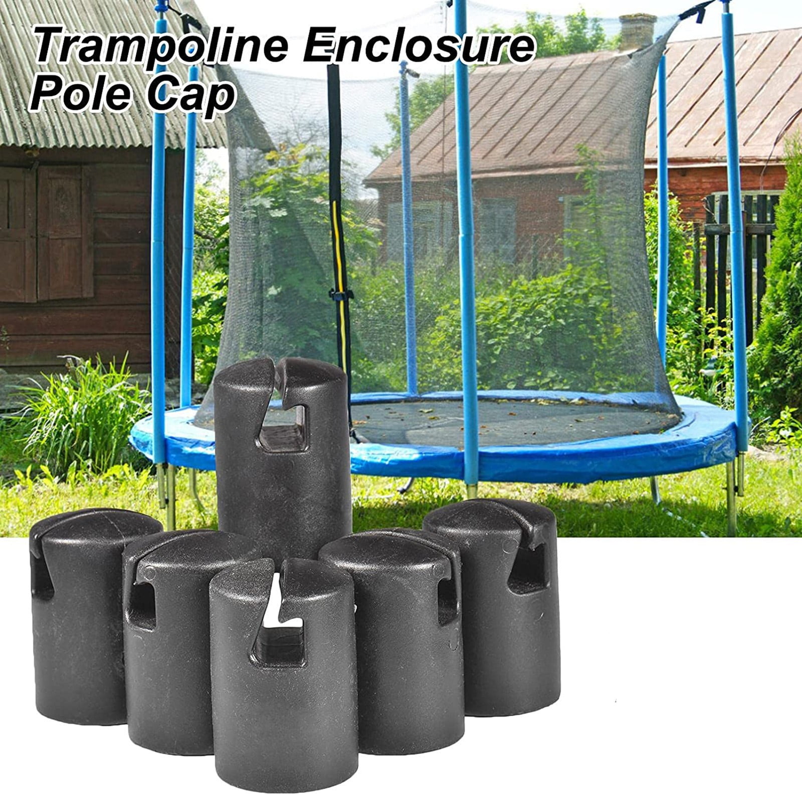 Bzoosio 6pcs Trampoline Enclosure Pole Cap For Flat Steel Sheet Top Ring System