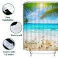 thumbnail image 3 of 3D Palms Ocean Tropical Island Beach Shower Curtain, 70” x 72” Waterproof Fabric Cloth, 3 of 3