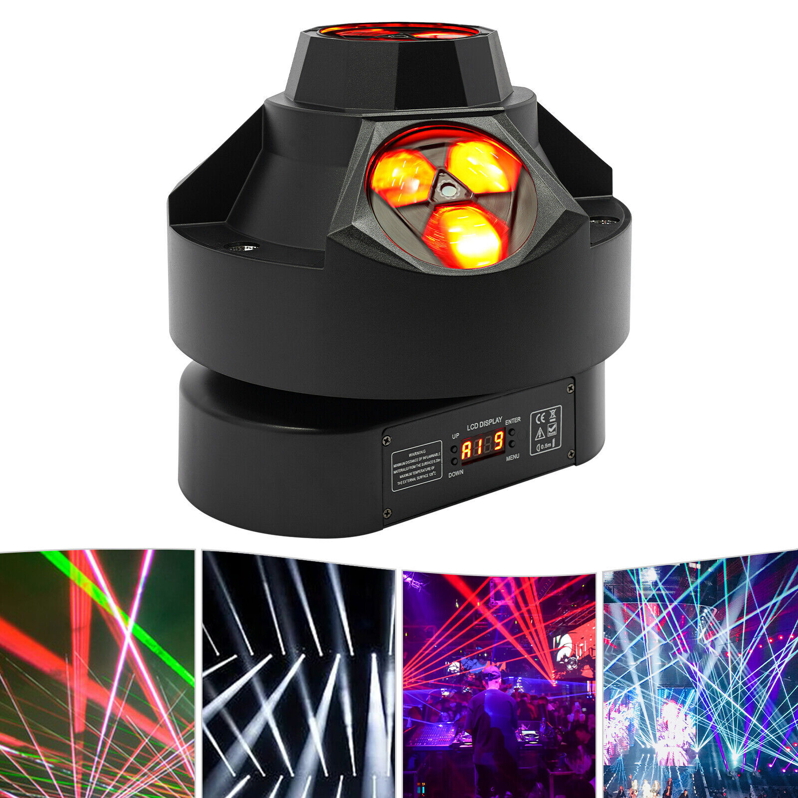 Stage Lights, 12 LED 4-in-1 Stage Light, 200W 100-240V, Scratch Resistant Acrylic Lens, Durable Stage Light for DJ, Party, Club, Concert, Performance Lighting Equipment