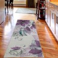 thumbnail image 2 of Flowers Decorative Rug, Buds Leaf at the top Left Corner Season Celebrating Theme Illustration, Quality Carpet for Bedroom Dorm and Living Room, 6 Sizes, Violet White, by Ambesonne, 2 of 2