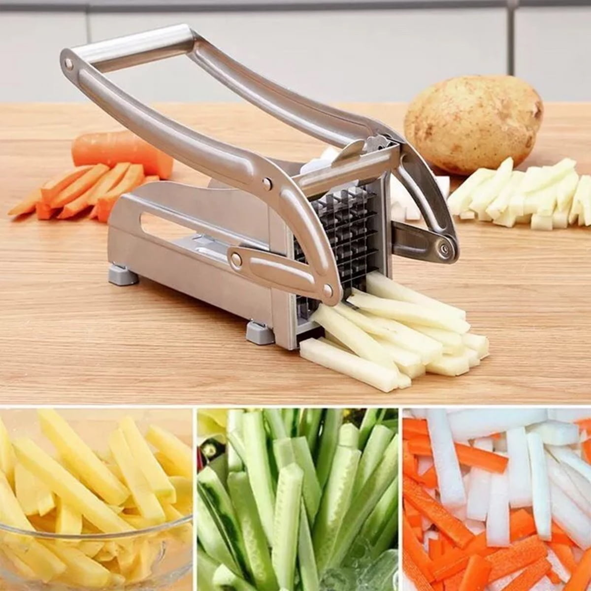 Stainless Steel Potato Fries Cutter Slicer Chopper Kitchen Cooking Tool Blade 