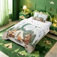thumbnail image 2 of meiyoeat Green Letter C Monogrammed Twin Comforter Sets For Boys,Rustic Animal Fox Bear Bedding Set,Polkadot Reversible,2pcs,1 Comforter and 1 Pillowcase, 2 of 7