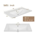 thumbnail image 2 of GDF Studio 30" Single Bathroom Vanity Top with Ceramic Sink, 3-Faucet Holes, White, 2 of 6