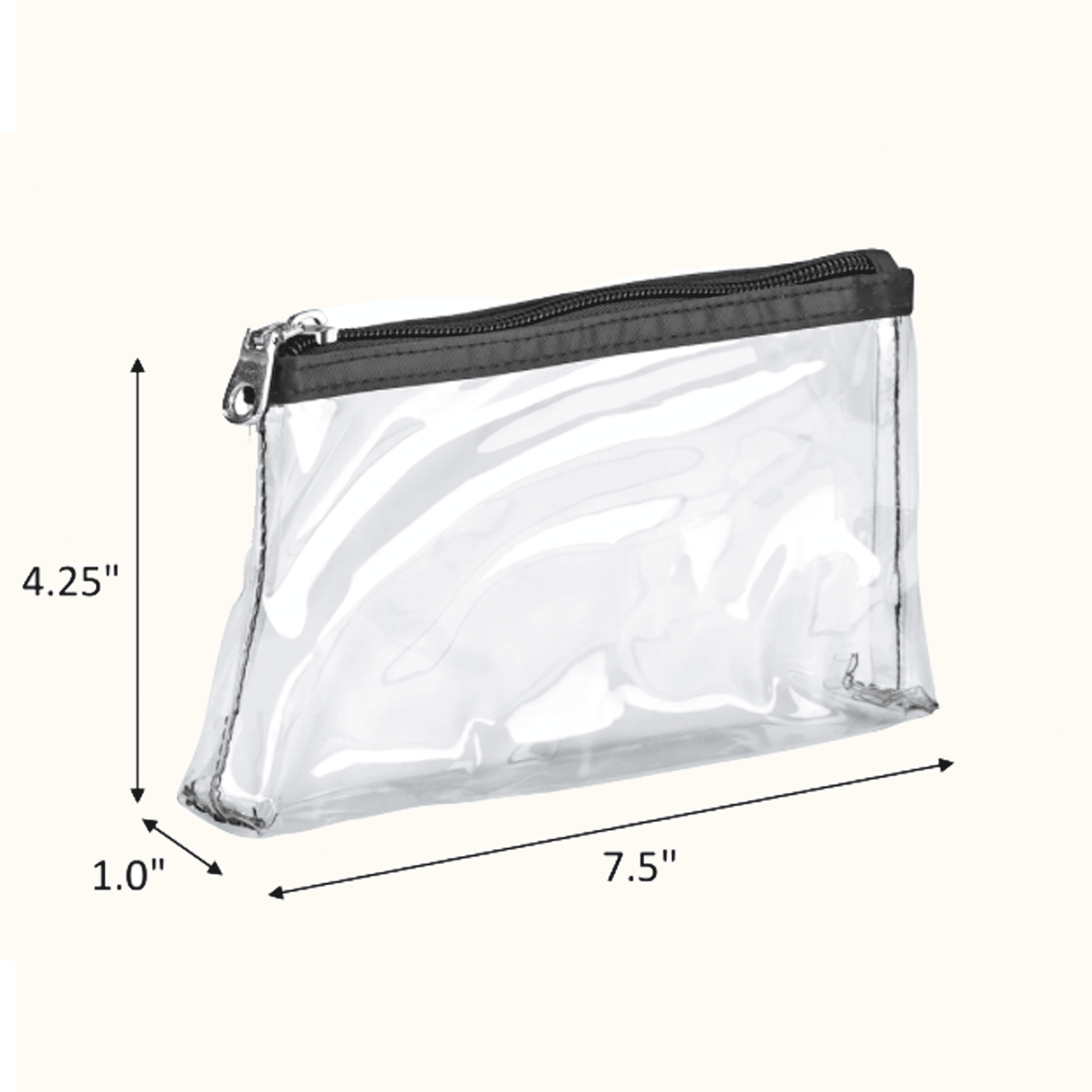 Conair Clear Travel Makeup Clutch, Transparent Pink or Black PVC Zippered Organizer