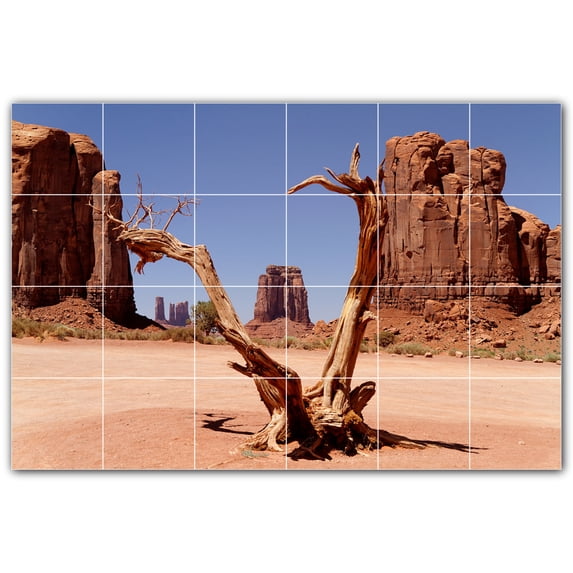 Picture-Tiles.com: Canyon Ceramic Tile Wall Mural WAL500357-64XL. 72"W x 48"H using (24) 12" x 12" Ceramic Tiles-Satin Finish