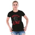 thumbnail image 3 of Gangster Of Love Funny Valentines Day Womens Slim Fit Graphic Tee Brisco Brands S, 3 of 5