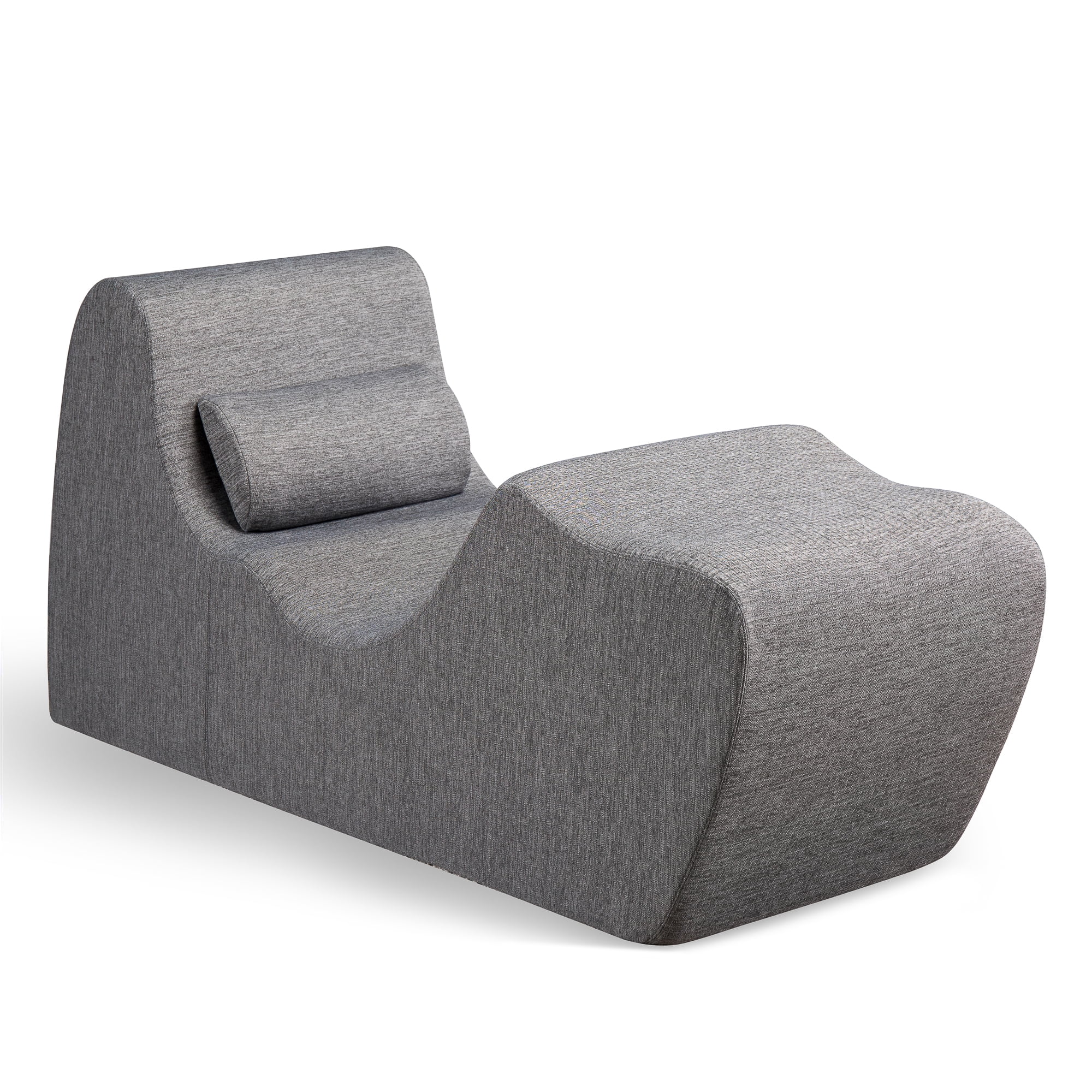 Zinus Lotus Zero Gravity Foam Indoor Chaise Lounger, Herringbone Dark Grey