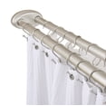thumbnail image 3 of Utopia Alley Rustproof Wall Mounted Aluminum Double L Shaped Shower Curtain Rod 72" L x 31.7" W, with 24 Shower Hooks included & Ceiling Support ,Wall Mounted, Brushed Nickel, 3 of 11