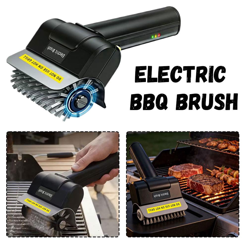 Electric Grill Brush, Rechargeable Cordless Heavy Duty BBQ Cleaning Brush with Replaceable Stainless Steel Bristles, for Grates Griddles Outdoor BBQ Kitchen