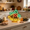 thumbnail image 4 of Cififendec Christmas Neon Sign Light, 10.2"×9.4", Usb Powered Dual Use Hanging Tabletop Neon Lamp with Festive Motifs for Window Mantel Holiday Lighting, 4 of 6