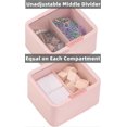thumbnail image 2 of Storage Organizer - 2 Grids Separate Cotton Swabs Dispenser Qtips Holder Bathroom Canisters with Hinged Lids for Cotton Balls, Cotton Pads, Pink, 2 of 4