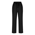 thumbnail image 4 of EYNMVR Womens Linen Pants with Pockets High Waist Comfy White Gauze Pants Casua Lightweight Loose Trousers, 4 of 5