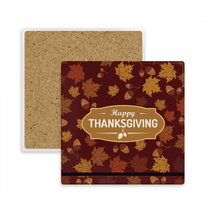 

Thanksgiving Day Illustration Pattern Square Coaster Cup Mat Mug Subplate Holder Insulation Stone