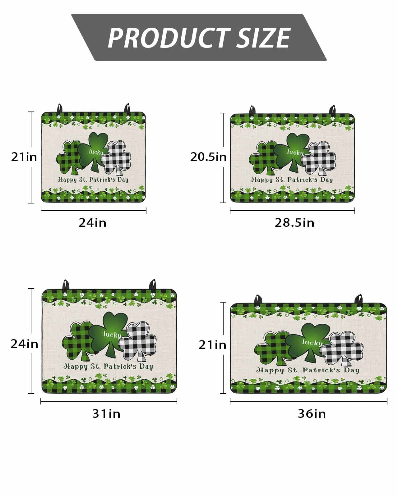 Stove Top Covers for Electric Stove, St. Patrick's Day Glass Stovetop Cover Protector, Green and Black Checkered Lucky Induction Cooktop Protector Oven Mat for Kitchen Countertop 24"x21"
