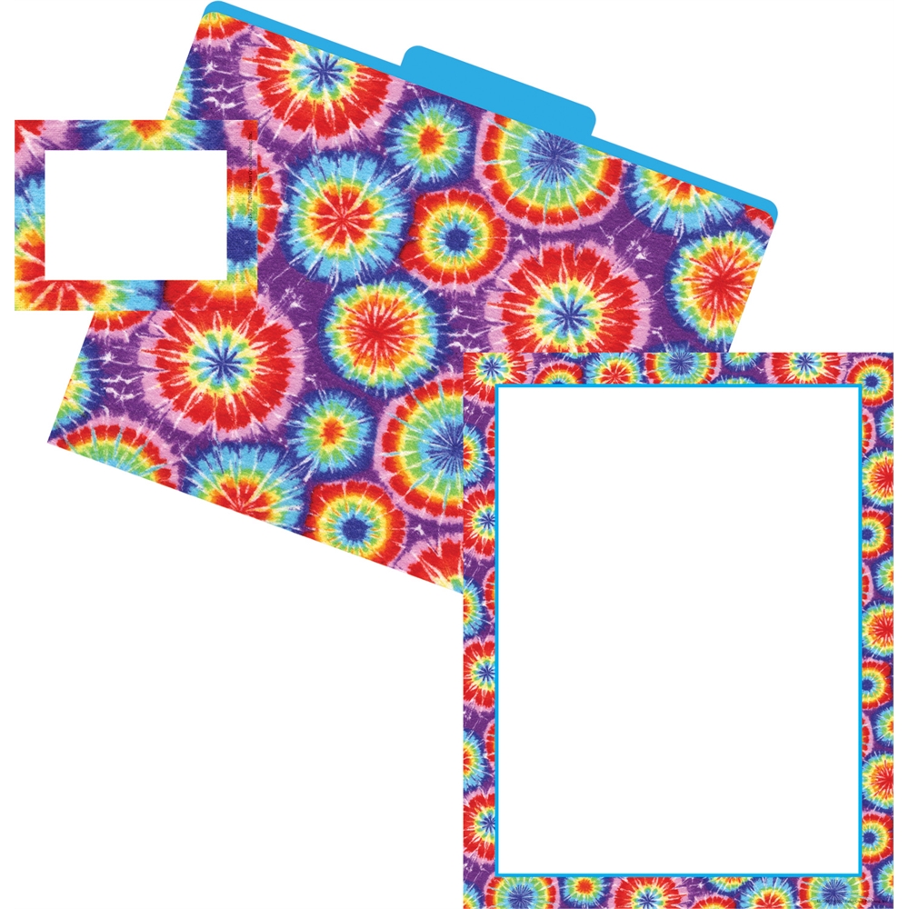 Barker Creek Get Organized Kit (Paper, Labels, File Folders) TieDye