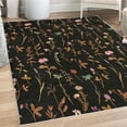 thumbnail image 1 of Floral Decorative Rug, Spring Season Themed Watercolors Painting of Herbs Flowers Botany Garden Art, Quality Carpet for Bedroom Dorm and Living Room, 6 Sizes, Black Apricot, by Ambesonne, 1 of 4