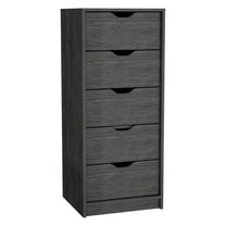 Newboti Furniture Dresser 42H" 5 Drawers Narrow Dresser, Slim Storage Chest of Drawers, Bedroom, Smokey Oak 44387