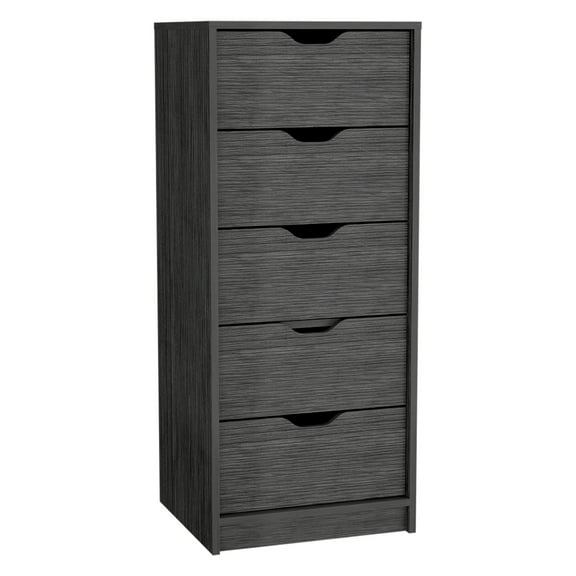 Newboti Furniture Dresser 42H" 5 Drawers Narrow Dresser, Slim Storage Chest of Drawers, Bedroom, Smokey Oak 44387