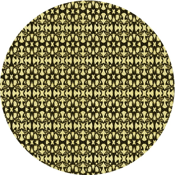 Ahgly Company Indoor Round Patterned Midnight Gray Area Rugs, 7' Round