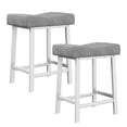 thumbnail image 5 of EastVita Set of 2 PU Leather Bar Stools | 24" Counter Height Stools with Thick Saddle Seats & Heavy Duty Metal Frame for Kitchen Island, Breakfast Bar, Easy Assembly, 5 of 8